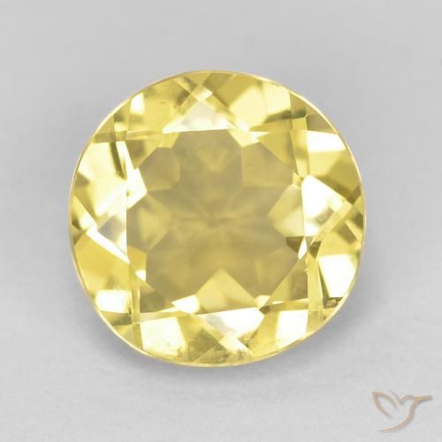 1.74ct Naturale Giallo Toscana Berillo, Rotondo, VVS