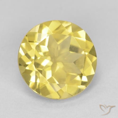 Berillo Giallo miele chiaro naturale da 1.59 ct, Rotondo, VVS