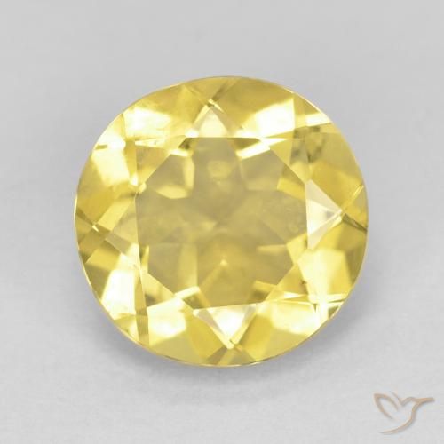 1.58ct Naturale Giallo miele chiaro Berillo, Rotondo, VVS