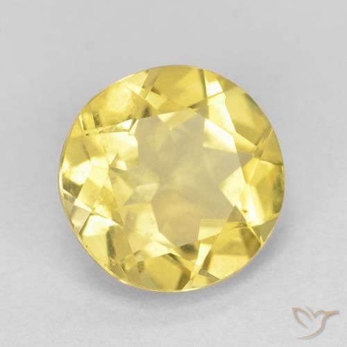Berillo Giallo miele chiaro naturale da 1.58 ct, Rotondo, VVS