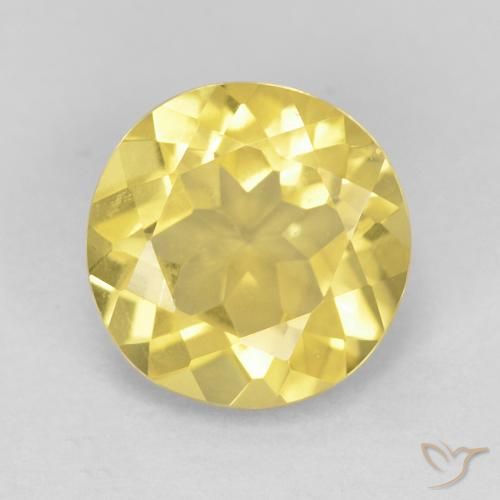 1.65ct Naturale Giallo medio Berillo, Rotondo, VVS