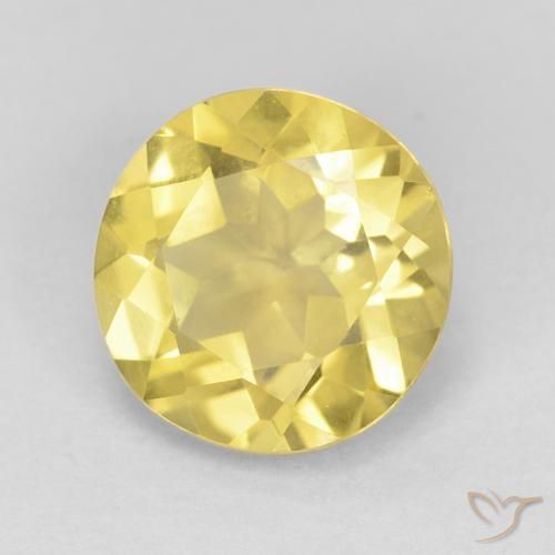 Berillo Giallo medio naturale da 1.65 ct, Rotondo, VVS