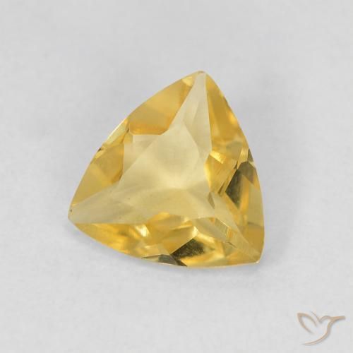 Berillo Giallo terroso naturale da 0.82 ct, Taglio trillion, VVS