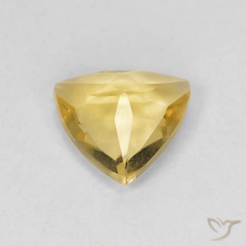 Berillo Giallo terroso naturale da 0.82 ct, Taglio trillion, VVS
