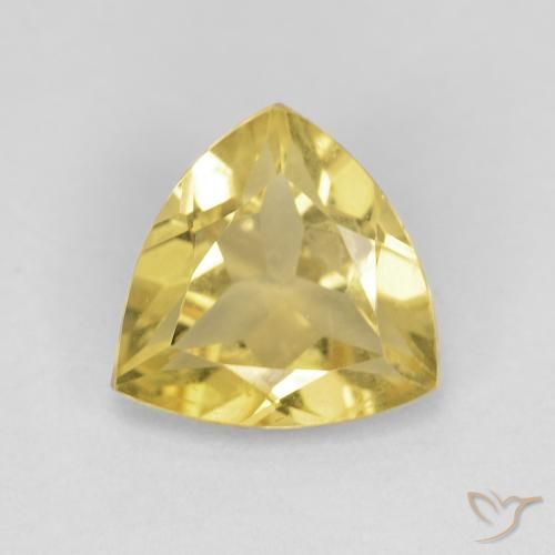 1.38ct Naturale Giallo caldo Berillo, Taglio trillion, VVS