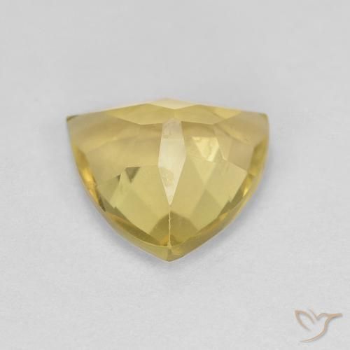 Berillo Giallo caldo naturale da 1.38 ct, Taglio trillion, VVS