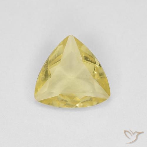 Berillo Giallo miele chiaro naturale da 0.71 ct, Taglio trillion, VVS