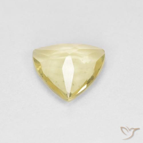 Berillo Giallo miele chiaro naturale da 0.71 ct, Taglio trillion, VVS