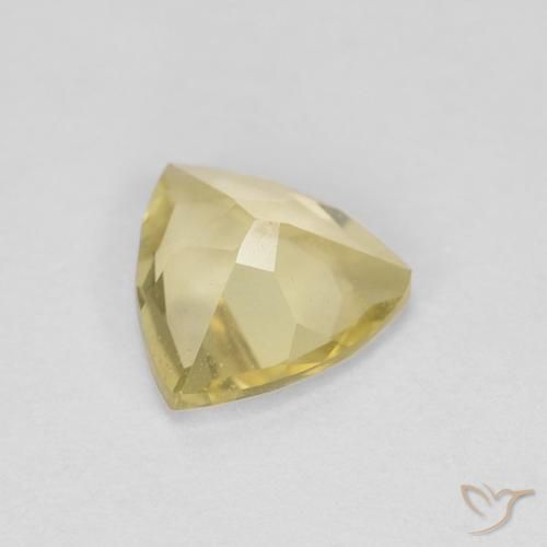 Berillo Giallo di Digione naturale da 0.92 ct, Taglio trillion, VVS