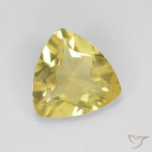 Berillo Giallo terroso naturale da 1.18 ct, Taglio trillion, VVS