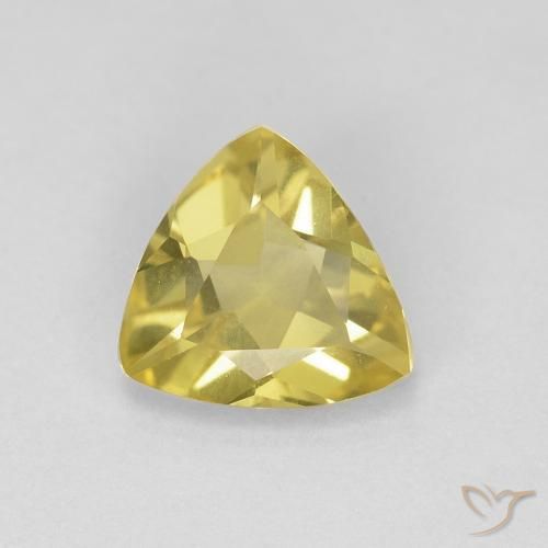 0.91ct Naturale Giallo medio Berillo, Taglio trillion, VVS