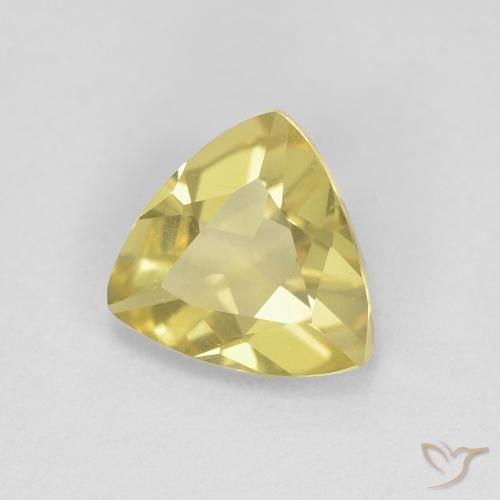 Berillo Giallo medio naturale da 0.91 ct, Taglio trillion, VVS