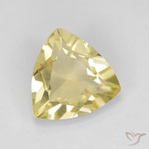 Berillo Giallo terroso naturale da 1.51 ct, Taglio trillion, VVS