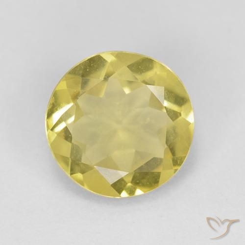 1.65ct Naturale Giallo medio Berillo, Rotondo, VVS