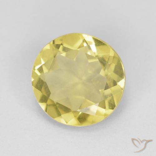 Berillo Giallo medio naturale da 1.65 ct, Rotondo, VVS