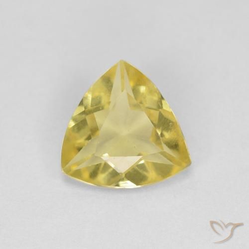 0.73ct Naturale Giallo medio Berillo, Taglio trillion, VVS