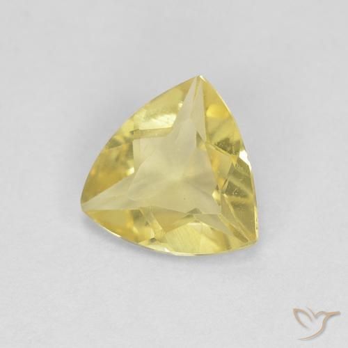 Berillo Giallo medio naturale da 0.73 ct, Taglio trillion, VVS