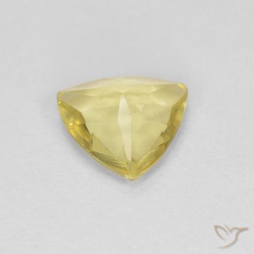 Berillo Giallo medio naturale da 0.73 ct, Taglio trillion, VVS
