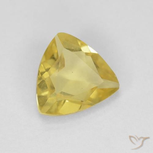 Berillo Giallo chiaro naturale da 1.01 ct, Taglio trillion, VVS