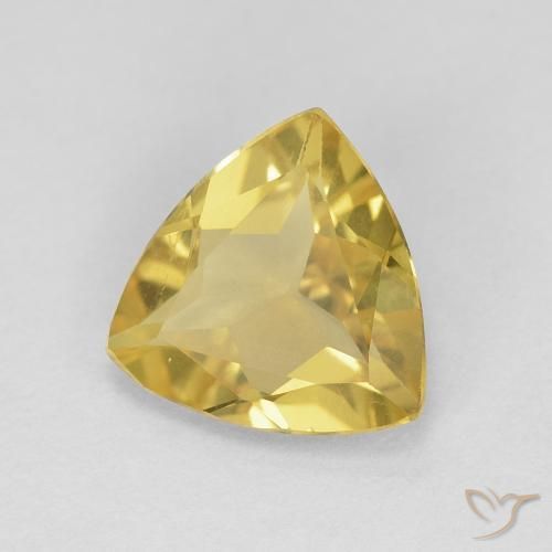 Berillo Giallo ricco naturale da 1.22 ct, Taglio trillion, VVS