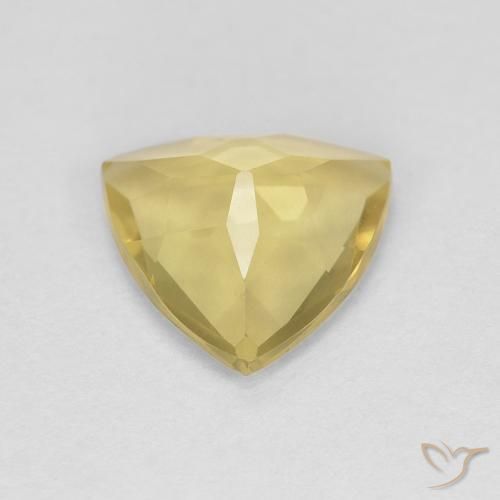 Berillo Giallo ricco naturale da 1.22 ct, Taglio trillion, VVS