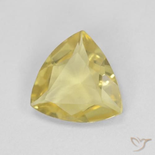 Berillo Giallo chiaro naturale da 1.20 ct, Taglio trillion, VVS