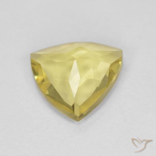 Berillo Giallo chiaro naturale da 1.20 ct, Taglio trillion, VVS