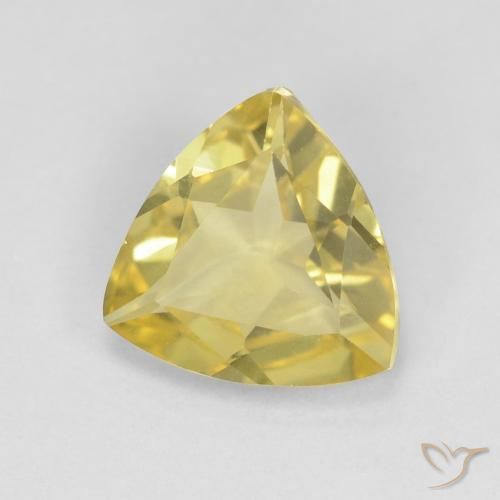Berillo Giallo chiaro naturale da 1.30 ct, Taglio trillion, VVS