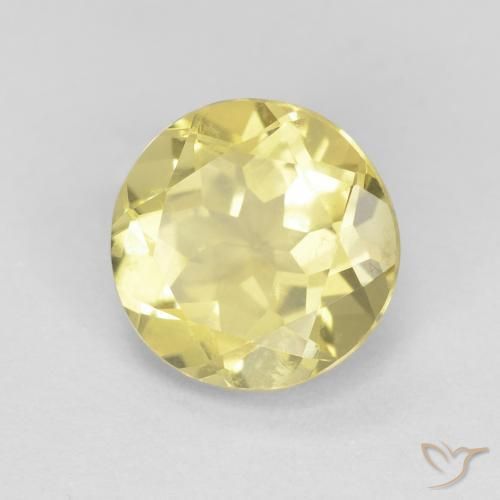 Berillo Giallo chiaro naturale da 1.64 ct, Rotondo, VVS