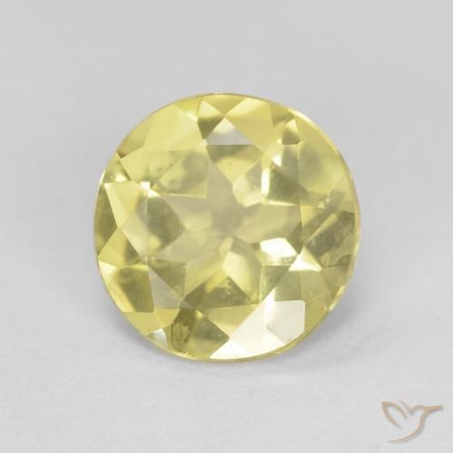 Berillo Giallo Ananas Chiaro naturale da 1.48 ct, Rotondo, VVS
