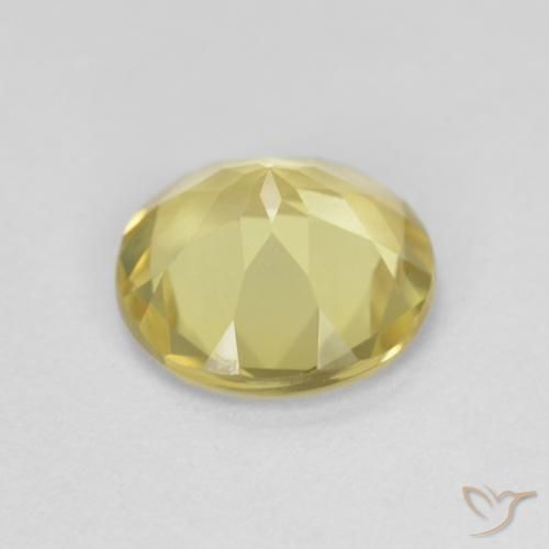 Berillo Giallo Ananas Chiaro naturale da 1.48 ct, Rotondo, VVS