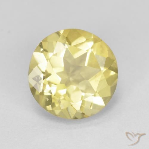 Berillo Giallo Digione molto chiaro naturale da 1.72 ct, Rotondo, VVS