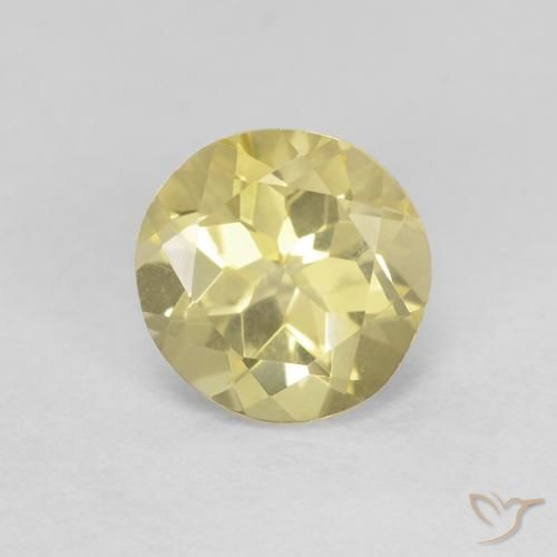 1.35ct Naturale Giallo chiaro Berillo, Rotondo, VVS