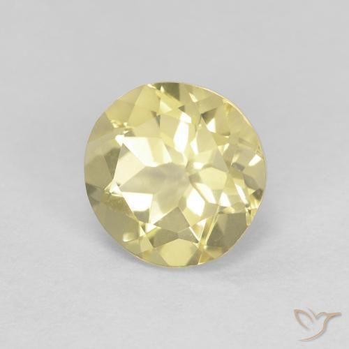 Berillo Giallo chiaro naturale da 1.35 ct, Rotondo, VVS