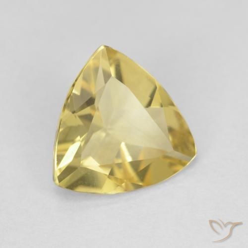 Berillo Giallo chiaro naturale da 1.23 ct, Taglio trillion, VVS