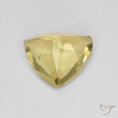 Berillo Giallo chiaro naturale da 1.23 ct, Taglio trillion, VVS