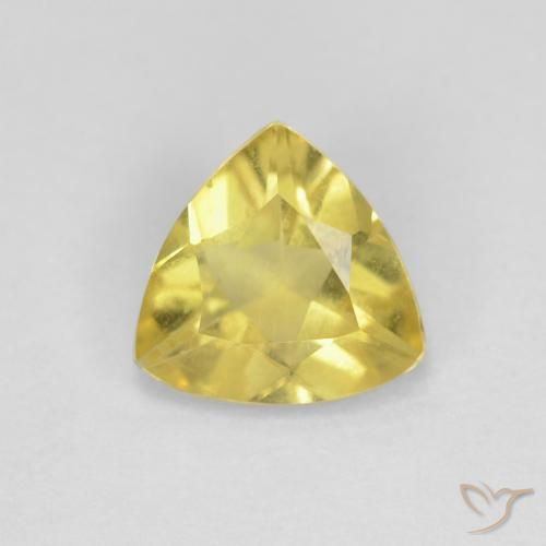 0.96ct Naturale Giallo medio Berillo, Taglio trillion, VVS