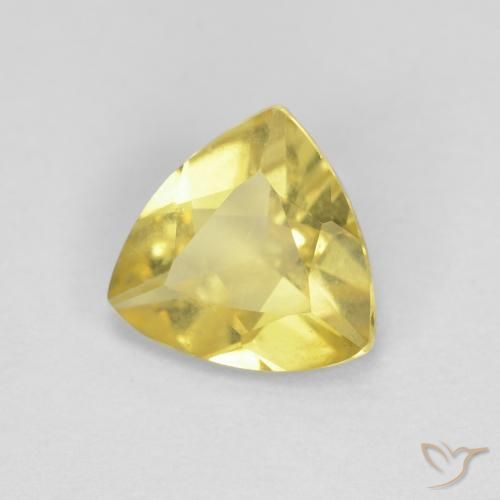 Berillo Giallo medio naturale da 0.96 ct, Taglio trillion, VVS