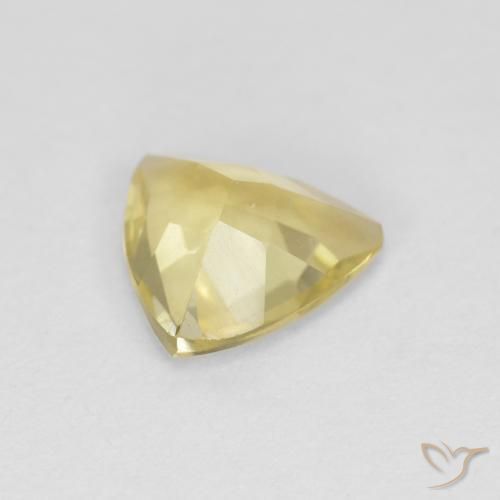 Berillo Medium Light-Yellow naturale da 0.88 ct, Taglio trillion, VVS