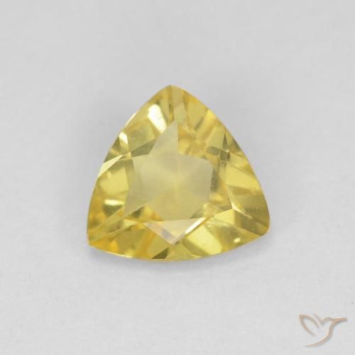 0.87ct Naturale Giallo medio Berillo, Taglio trillion, VVS