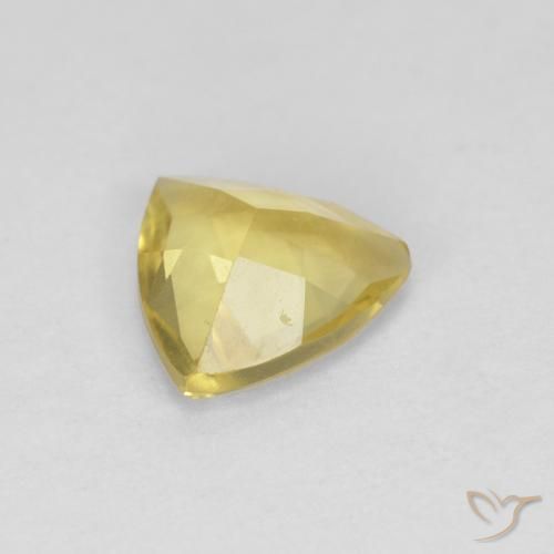 Berillo Giallo medio naturale da 0.87 ct, Taglio trillion, VVS