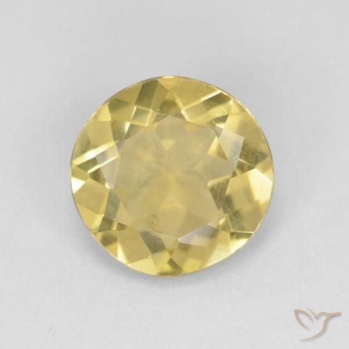 1.43ct Naturale Giallo morbido Berillo, Rotondo, VVS