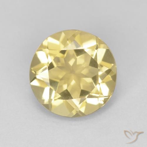 1.72ct Naturale Giallo chiaro Berillo, Rotondo, VVS