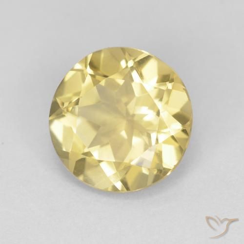 Berillo Giallo chiaro naturale da 1.72 ct, Rotondo, VVS