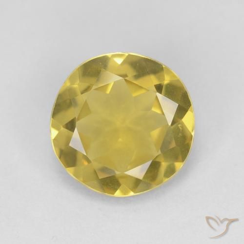 Berillo Oro giallastro naturale da 1.65 ct, Rotondo, VVS