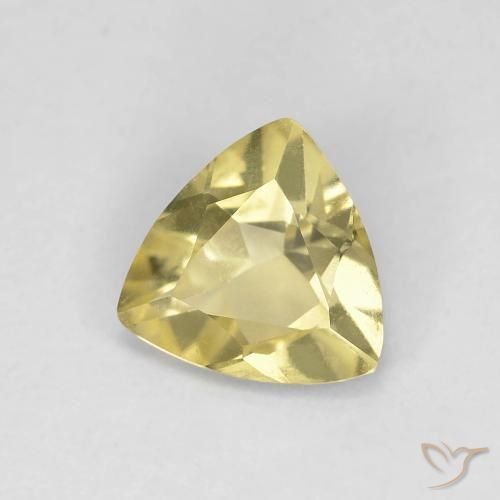 Berillo Giallo Laguna chiaro naturale da 0.86 ct, Taglio trillion, VVS
