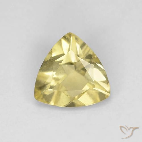 Berillo Giallo Laguna chiaro naturale da 0.86 ct, Taglio trillion, VVS