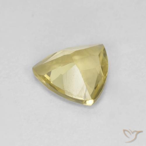 Berillo Giallo Laguna chiaro naturale da 0.86 ct, Taglio trillion, VVS