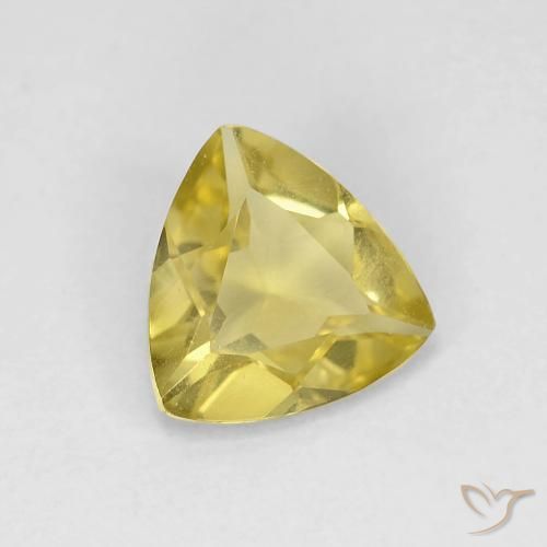 Berillo Medium Light-Yellow naturale da 0.88 ct, Taglio trillion, VVS