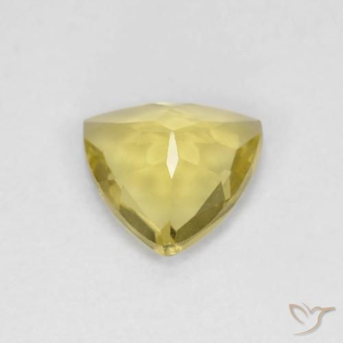 Berillo Medium Light-Yellow naturale da 0.88 ct, Taglio trillion, VVS